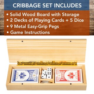 Foto 3 | Foto 3 | Set Cribbage We Games De Madera Para 3 Jugadores Con Pinzas De Fácil Agarre - Venta Internacional.
