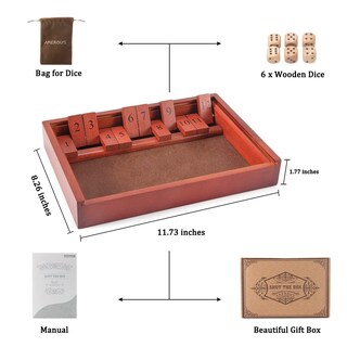 Foto 5 | Foto 5 | Juego De Dados Shut The Box Amerous- Venta Internacional
