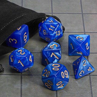 Foto 6 | Foto 6 | Juego De Dados Poliédricos Ciaraq Dnd Con Bolsa De Dados Negra (azul Marino) - Venta Internacional.