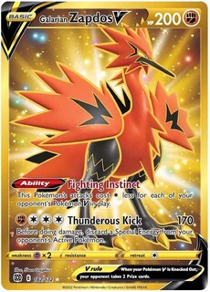 Foto 1 | Foto 1 | Tarjeta Coleccionable Pokémon Galarian Zapdos V 182/172 Secret Rare - Venta Internacional.