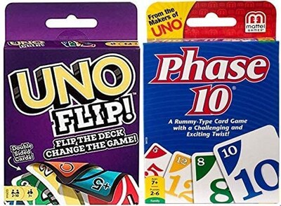 Foto 2 | Foto 2 | Juego De Cartas Mattel Uno Flip And Phase 10, Paquete De Dos - Venta Internacional.
