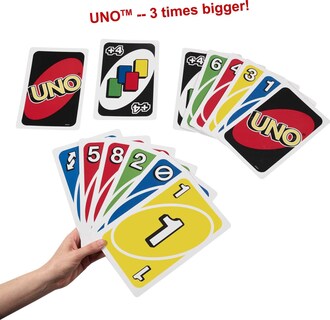 Foto 3 | Foto 3 | Juego De Cartas Mattel Games Giant Uno Official Para Niños Y Adultos - Venta Internacional.