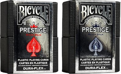 Foto 1 | Foto 1 | Baraja de Cartas de Juego de Plástico Bicycle Prestige Impermeables Roja y Azul - Venta Internacional