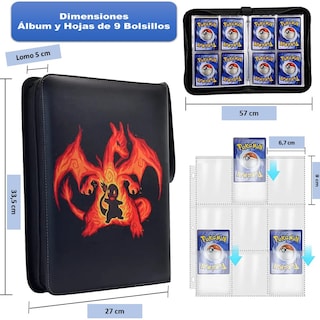 Foto 4 | Foto 4 | Álbum Para 360 Cartas De Pokémon O Similares 27x33 Cm Orange Desi - Venta Internacional.