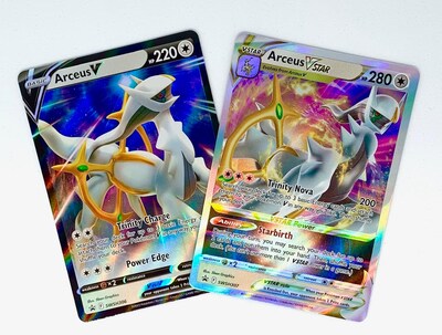 Foto 1 | Foto 1 | Lote de Cartas Pokémon Arceus V y Vstar Black Star Promo Swsh307 + Swsh306 - Venta Internacional