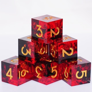 Foto 1 | Foto 1 | Set De Dados De Resina Para Dnd Dungeons And Dragons Rpg (rojo) - Venta Internacional.