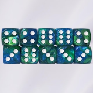 Foto 4 | Foto 4 | Juego De Dados Acrílicos De 16 Mm, 10 Piezas D6 Para Rpg Mtg Dnd Con Bolsa (verde Y Azul) - Venta Internacional.