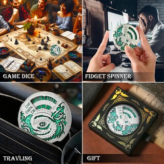 Foto 7 | Foto 7 | Juego De Dados Metálicos Fidget Spinner Dndnd Dragon Roulette 7 En 1 - Venta Internacional.