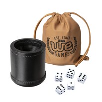 Set De Tazas Para Dados We Games Professional, Hechas A Mano, De Piel, Color Negro - Venta Internacional.