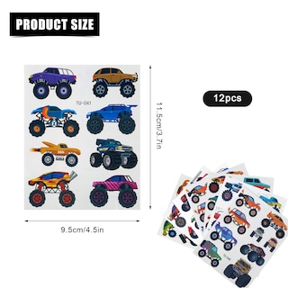 Foto 2 | Foto 2 | Tatuajes Temporales Luter Monster Truck Para Niños (12 Unidades) - Venta Internacional.