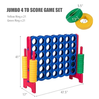 Foto 6 | Foto 6 | Juego Gigante de 4 En Fila Costzon Jumbo con 4 Puntos para Niños y Adultos - Venta Internacional