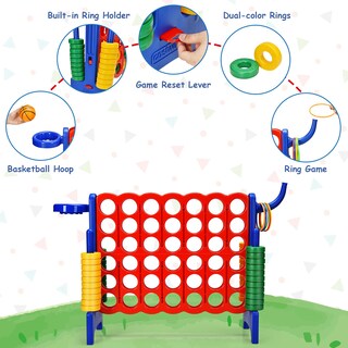 Foto 3 | Foto 3 | Set De Juego Gigante Costway Jumbo 4 Para Anotar Con Aro De Baloncesto - Venta Internacional.