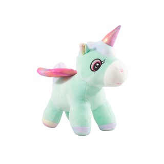 Foto 1 | Foto 1 | Peluche de Unicornio Importadora La Merced color Verde Alitas y Cuerno Metálico de Felpa Suave