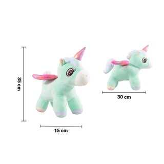 Foto 3 | Foto 3 | Peluche de Unicornio Importadora La Merced color Verde Alitas y Cuerno Metálico de Felpa Suave