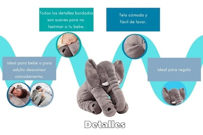 Foto 3 | Foto 3 | Peluche De Elefante Grande Almohada 60cm