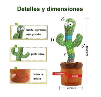 Foto 3 | Foto 3 | Cactus Bailarín 120 Canciones En Español Juguete De Peluches