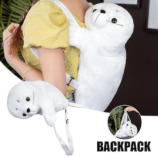 Foto 2 | Foto 2 | Venta Internacional - Mochila de Peluche Cute Seal Blanca 50 cm