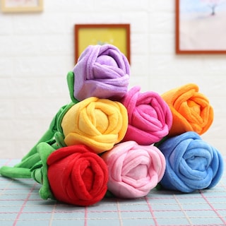 Foto 5 | Foto 5 | Peluche De Peluche Con Flor De Rosa Rellena De Algodón Polipropileno, 33 Cm - Venta Internacional.