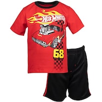 Hot Wheels Conjunto De Camiseta Gráfica Y Pantalones Cortos De Malla Para Niño Niño Negro/rojo 4t - Venta Internacional.