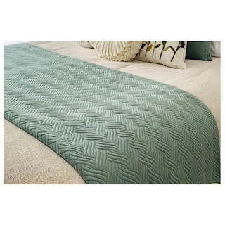 Foto 1 | Foto 1 | Manta Piecera Con Diseño De Felpa, Color Menta, 210 X 70 Cm, Para Cama King O 2 Personas - Venta Internacional.