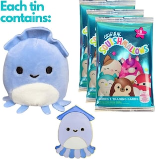 Foto 2 | Foto 2 | Set De Latas De Coleccionista Squishmallows Stacy The Squid Con Alfiler - Venta Internacional.