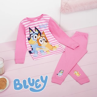 Foto 2 | Foto 2 | Pijama Bluey Para Niñas De 4 A 5 Años, Manga Larga, Rosa, Parte Superior E Inferior - Venta Internacional.