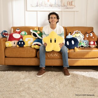 Foto 6 | Foto 6 | Mocasines De Peluche Club Mocchi Super Mario Super Star, 38 Cm - Venta Internacional.