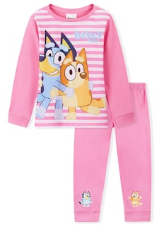 Foto 1 | Foto 1 | Camiseta Rosa De Manga Larga Con Pijama Bluey Para Niñas De 5 A 6 Años - Venta Internacional.