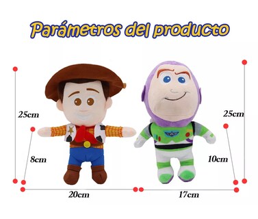 Foto 4 | Foto 4 | Peluche Woody Vaquero Toy Story 2 Pcs Calidad Premium 25 Cm Colores