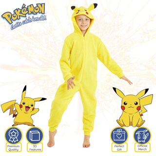 Foto 3 | Foto 3 | Pijama Onesies Pokémon Pikachu Para Niños De 7 A 8 Años, Amarillo - Venta Internacional.