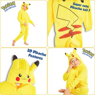 Foto 4 | Foto 4 | Pijama Onesies Pokémon Pikachu Para Niños De 7 A 8 Años, Amarillo - Venta Internacional.