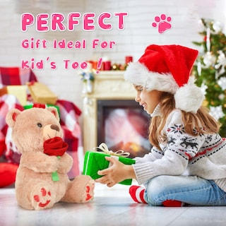 Foto 6 | Foto 6 | Peluche Con Forma De Oso De Peluche Para El Día De San Valentín, 30 Cm, Con Rosa - Venta Internacional.