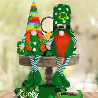 Foto 1 | Foto 1 | Pack De 2 Muñecos De Peluche Para Decoración De Gnomos Para El Día De San Patricio - Venta Internacional.