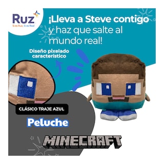 Foto 4 | Foto 4 | Peluche Ruz Minecraft Steve 11 Cm Azul