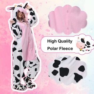 Foto 5 | Foto 5 | Disfraz De Mono Newcosplay Con Forma De Animal, Pijama De Peluche Con Forma De Vaca Rosa Para Adulto - Venta Internacional.