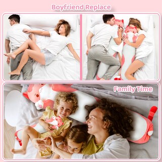 Foto 4 | Foto 4 | Almohada Corporal De Felpa Con Forma De Gato Mewaii Long Cat De 50 Cm A 135 Cm, Rosa - Venta Internacional.