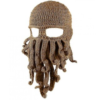 Foto 1 | Foto 1 | Gorro Huoguo Pulpo Divertido Con Máscara Hecho A Mano De Lana Tejida A Ganchillo - Venta Internacional.
