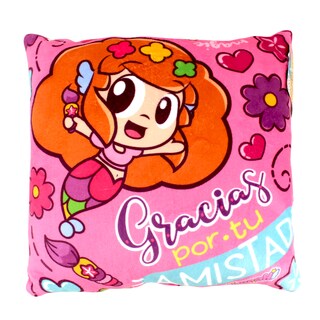 Foto 1 | Foto 1 | Cojín Hannah la Sirenita AL2V-GXTA color Rosa 36 CM Frase Gracias por tu Amistad