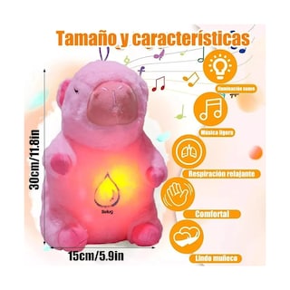 Foto 5 | Foto 5 | Peluche Capibara Belug Ansiedad Dormir Música Rosa