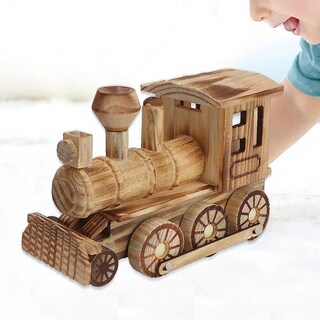 Foto 5 | Foto 5 | Venta Internacional - Locomotora de Madera Simulado Tren de Vapor para Decoración del Hogar