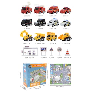 Foto 3 | Foto 3 | Venta Internacional - Juego De Alfombras Para Niños, Modelo Coche De Aleación, Camión De Bomberos Retráctil