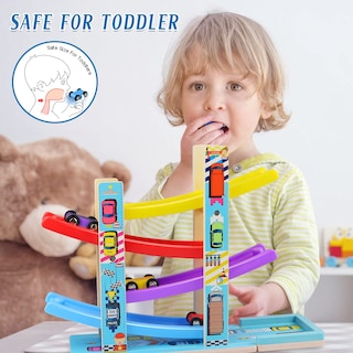 Foto 5 | Foto 5 | Venta Internacional - Pista De Carreras Montessori Toys Heirio Car Ramp Con 4 Coches De 2 A 3 Años