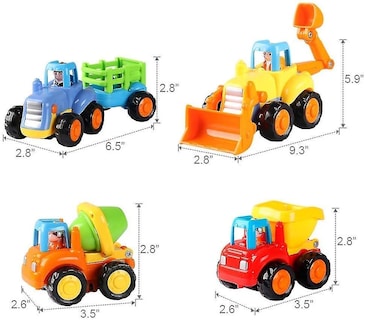 Foto 5 | Foto 5 | Venta Internacional - Set De Juguetes Para Vehículos De Construcción, Paquete De 4 Coches Propulsados Por Fricción