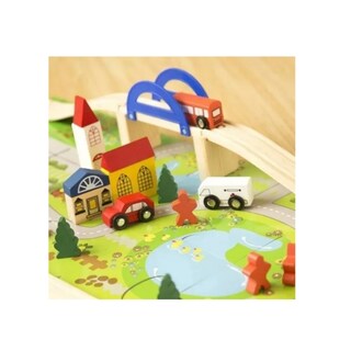 Foto 1 | Foto 1 | Pista Didáctica Para Coches Urbanos De Juguete Con Puente De Madera - Venta Internacional.