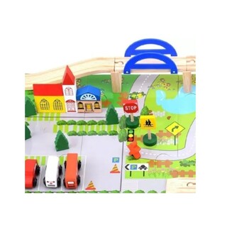 Foto 2 | Foto 2 | Pista Didáctica Para Coches Urbanos De Juguete Con Puente De Madera - Venta Internacional.