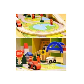 Foto 3 | Foto 3 | Pista Didáctica Para Coches Urbanos De Juguete Con Puente De Madera - Venta Internacional.
