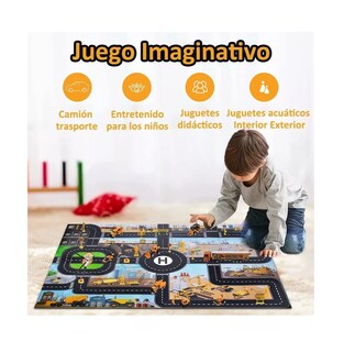 Foto 3 | Foto 3 | Kit De Camiones De Juguete Con Alfombrilla De Tráfico, 8 Pzs Amarillo