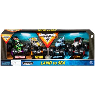 Foto 2 | Foto 2 | Pack de 4 Unidades de Monster Jam Land Vs. Sea Monster Trucks - Venta Internacional