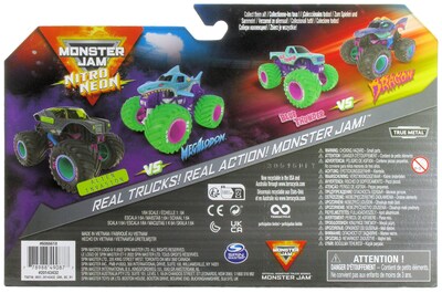 Foto 4 | Foto 4 | Paquete de 2 Unidades de la Serie Nitro Neón Toy Monster Jam 2023 con Alien Invasión contra Megalodón - Venta Internacional