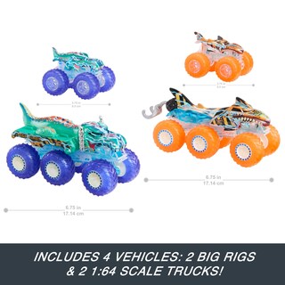 Foto 3 | Foto 3 | Camión De Juguete Hot Wheels Monster Trucks A Escala 1:64 Con Plataformas Grandes - Venta Internacional.